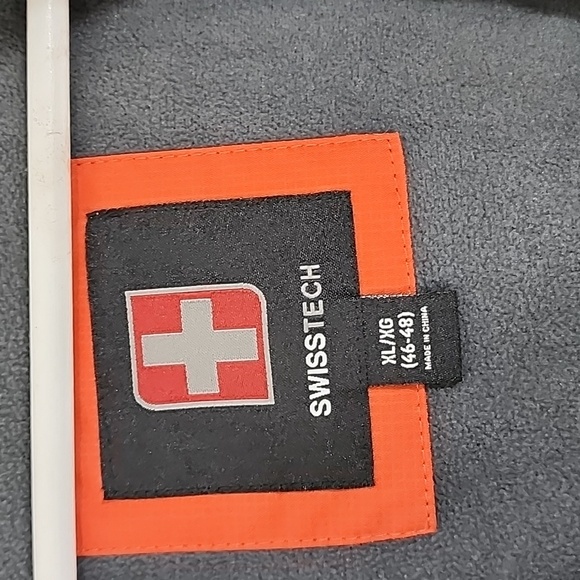SwissTech men's orange and black jacket with grey fleece lining size XL - Picture 8 of 13